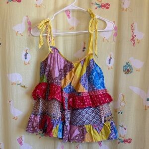 Anthropologie Colorful Patchwork Top